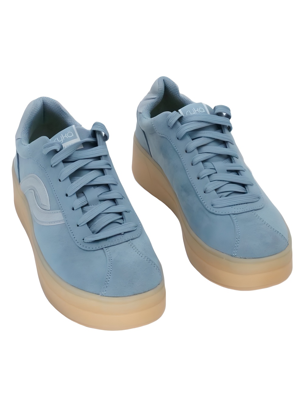 Ryka Womens Viv Max Lace Up Platform Sneakers Citadel Blue Size 8.5M
